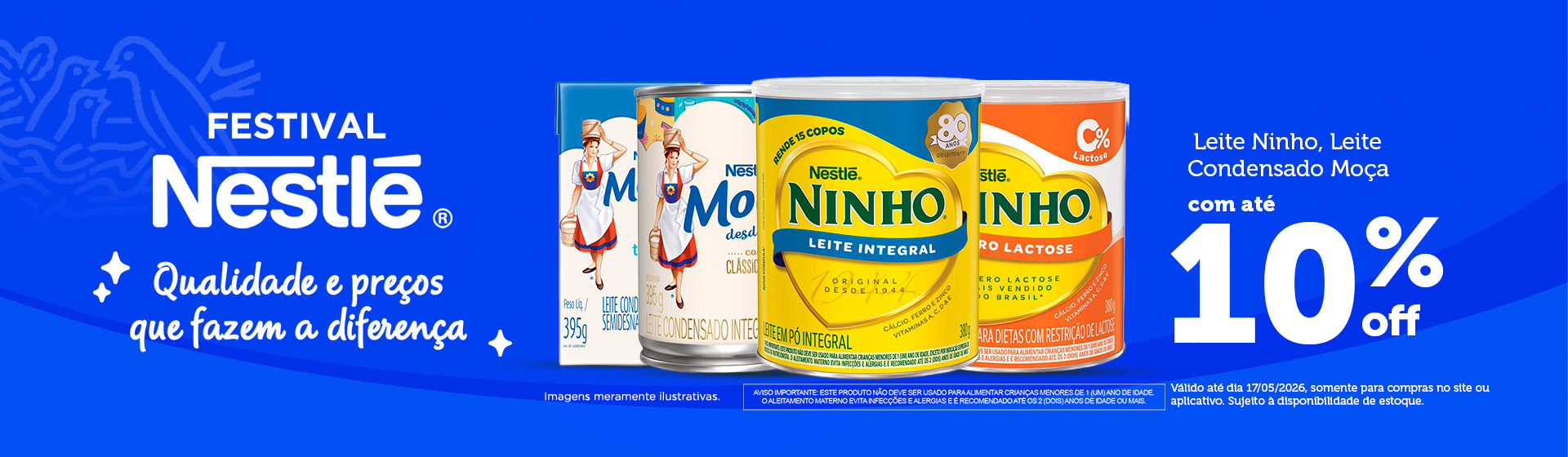 Nestlé 10% OFF até 17/05